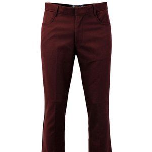 Madcap England Burgundy Logan Bootcut Hopsack Trousers Size 32 X 33